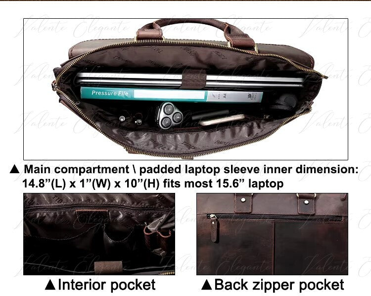 Laptop veske av lær Valente Elegante® - Valente Elegante Leather