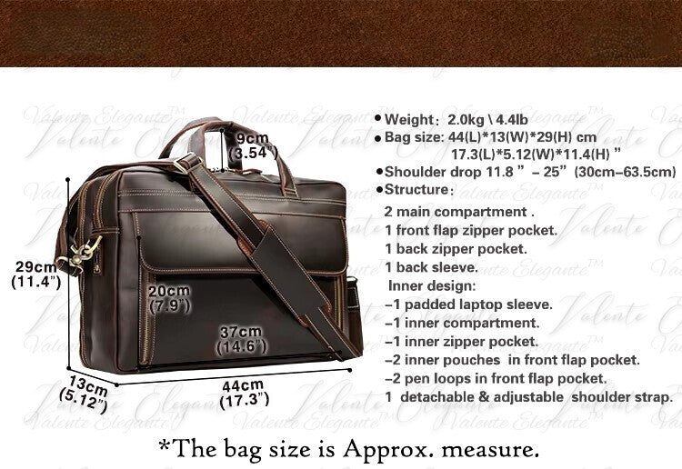 Laptop veske av lær Valente Elegante® - Valente Elegante Leather