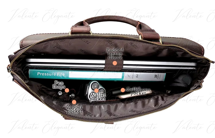 Laptop veske av lær Valente Elegante® - Valente Elegante Leather