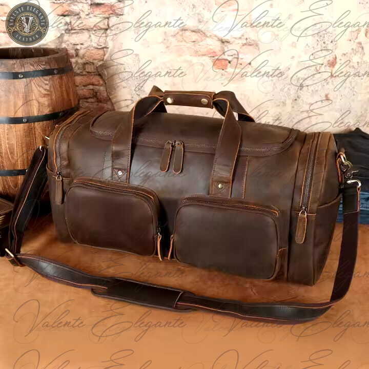 Weekendbag Valente Elegante av lær