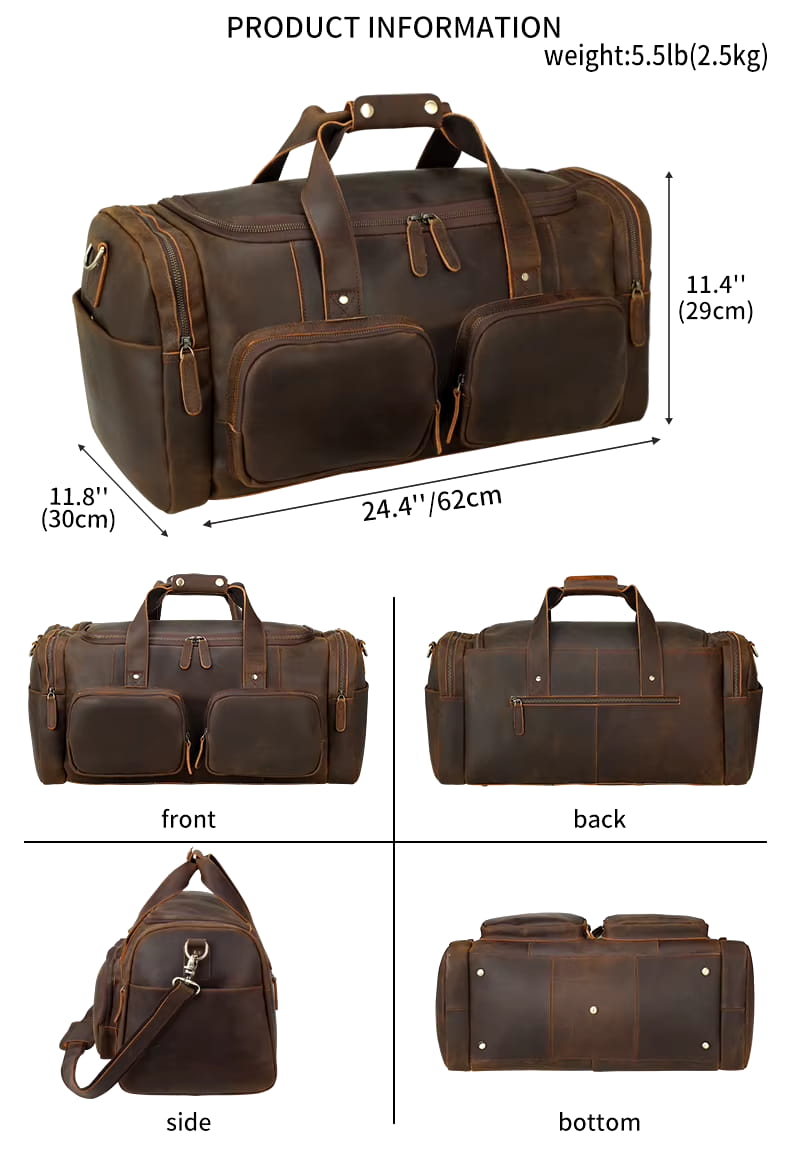 Weekendbag Valente Elegante av lær