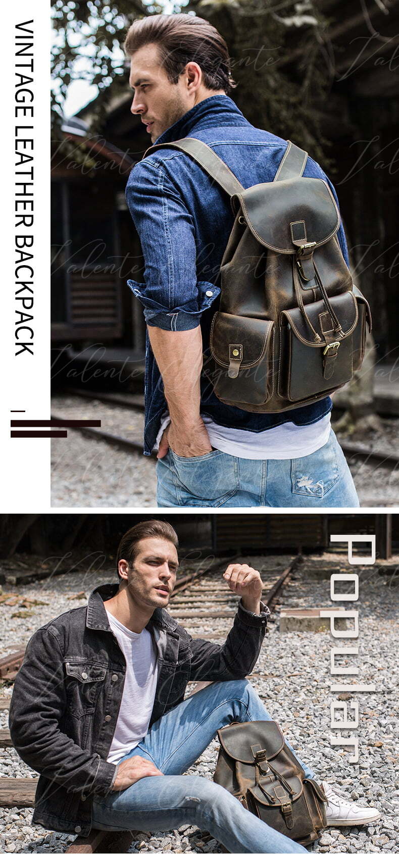 Ryggsekk av lær Valente Elegante® - Valente Elegante Leather