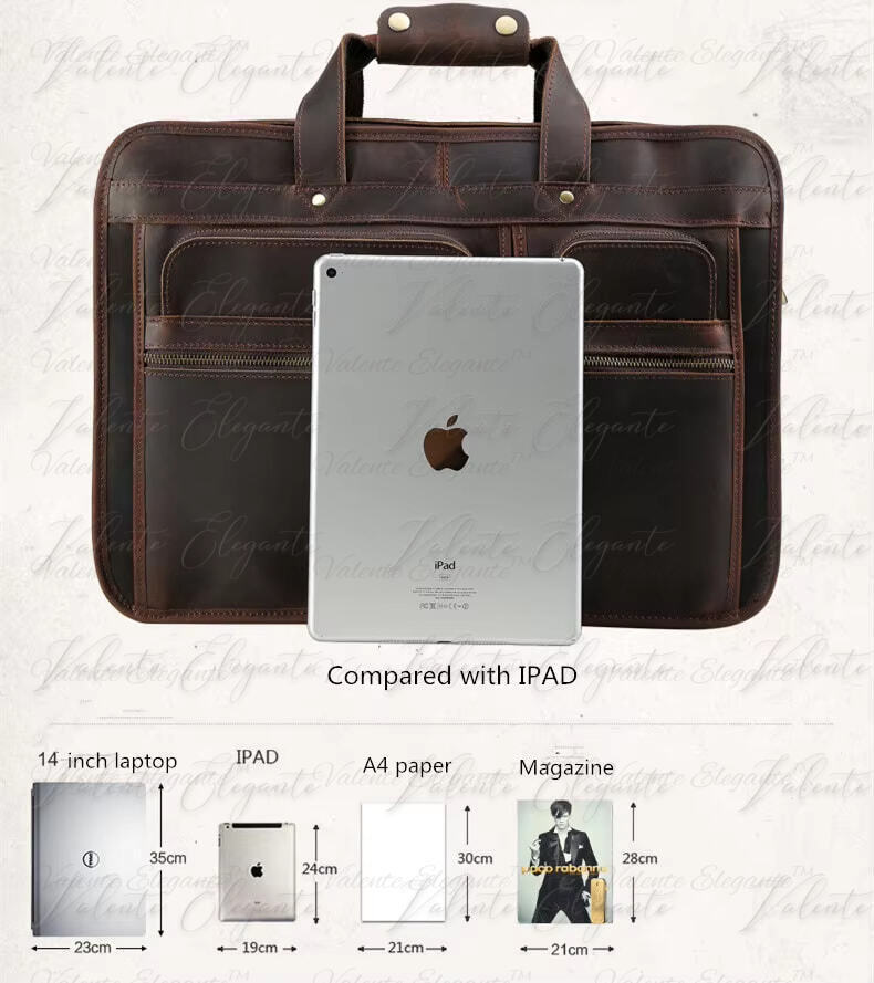 Dokument- og PC-veske av lær Valente Elegante® - Valente Elegante Leather