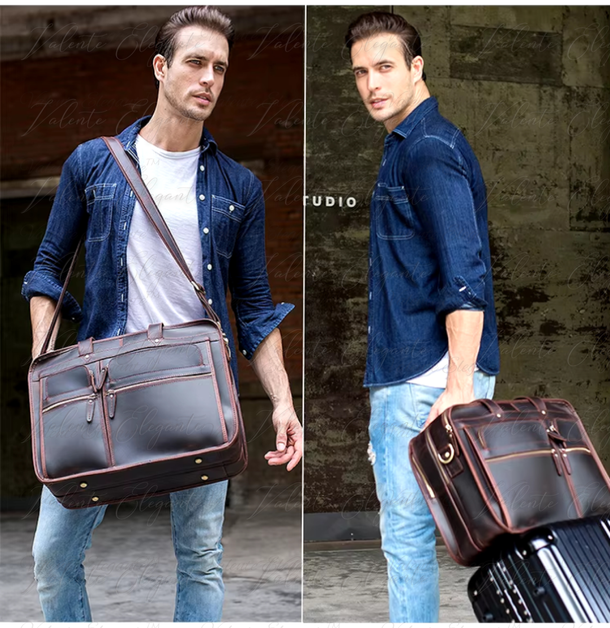 Dokument- og PC-veske av lær Valente Elegante® - Valente Elegante Leather