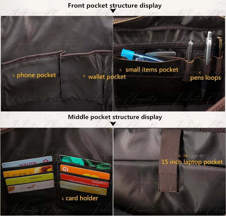 Dokument- og PC-veske av lær Valente Elegante® - Valente Elegante Leather