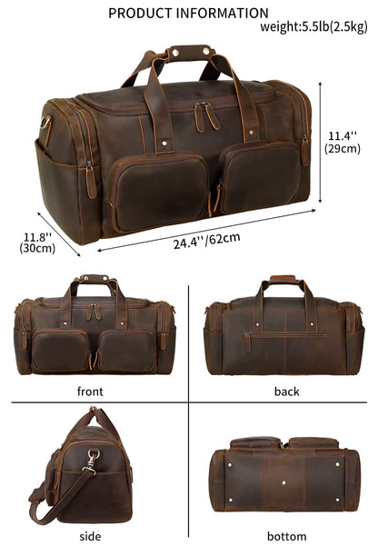 Weekendbag Valente Elegante av lær