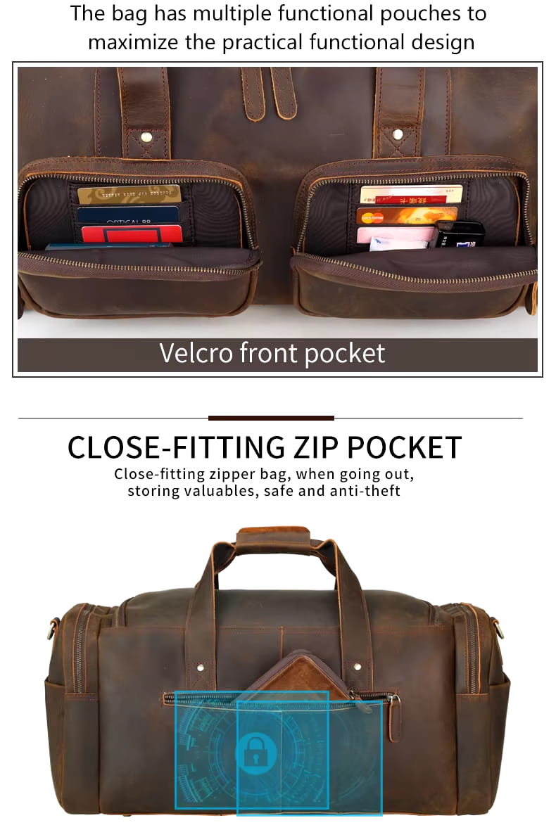 Weekendbag Valente Elegante av lær