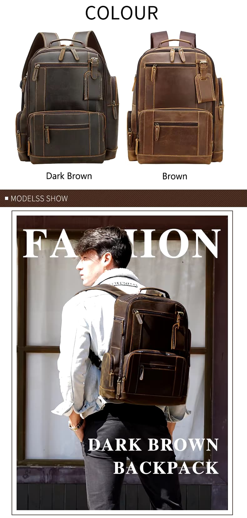 Ryggsekk av lær Valente Elegante