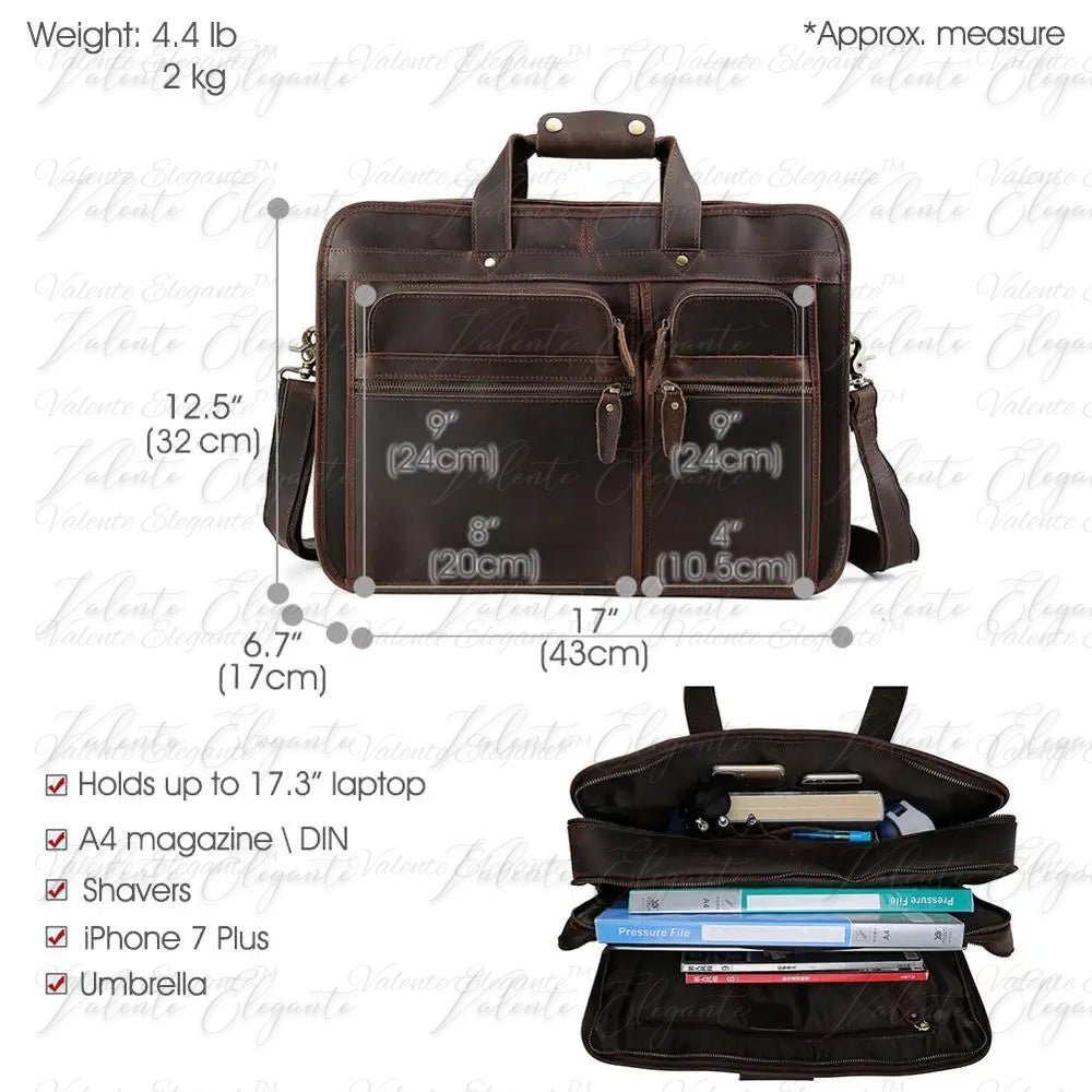 Dokument- og PC-veske av lær Valente Elegante® - Valente Elegante Leather